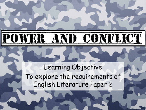 New specification 8702 AQA Conflict and Power poetry cluster English Literature Unit of work.