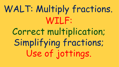 Multiplying faction Pairs - Year 5 and 6