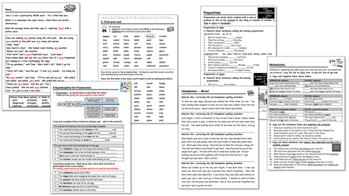 Punctuation, Spelling and Vocabulary Exercises