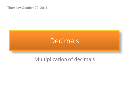  Multiplication of Decimals Teaching Resources