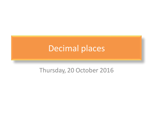 Decimal Places