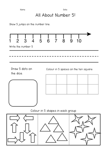 All About 5 - worksheet