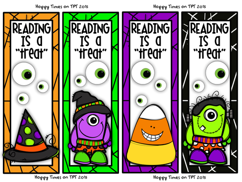 FREE "Reading is a Treat" HALLOWEEN BOOKMARKS