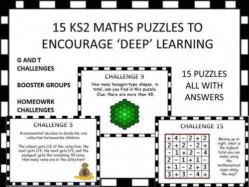 15 KS2 MATHS PUZZLES TO ENCOURAGE ‘DEEP’ LEARNING