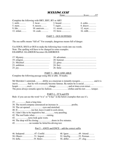 Prefixes and Suffixes: worksheets