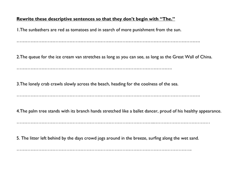 Avoiding using 'The' as a sentence start
