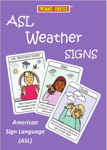ASL WEATHER SIGNS  eBook FLASHCARDS
