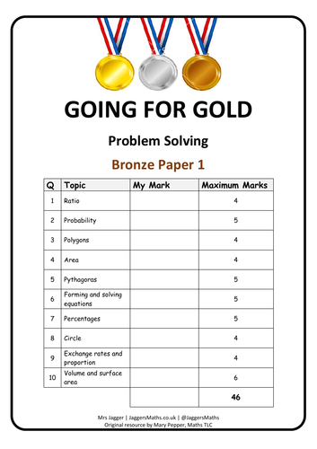 Going for gold! - GCSE problem solving papers