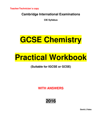 GCSE Chemistry Practical Workbook (with answers)