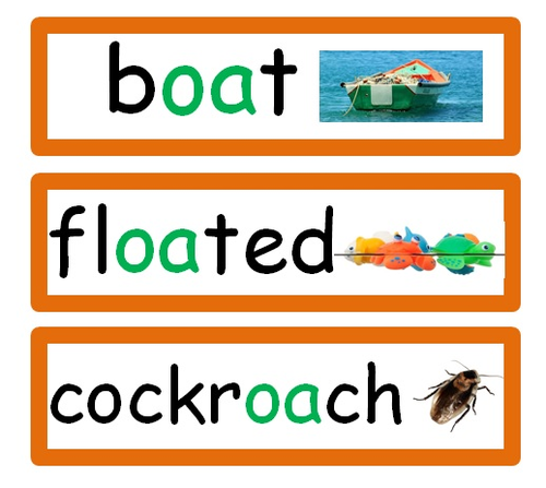 Word flashcards for Phase 3 - with and without pictures