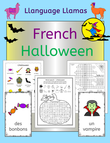 French Halloween Vocabulary Activities, Puzzles and Games