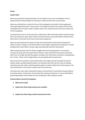 Evaluating aseptic technique