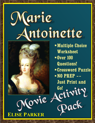 Marie Antoinette Movie Worksheets and Activity Pack