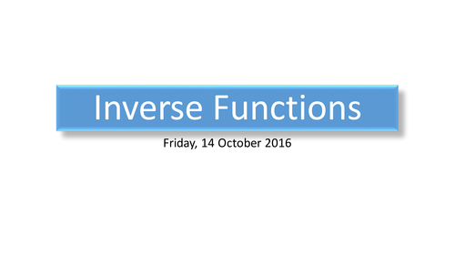 Inverse functions