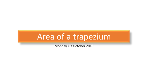 Area of a Triangle & Trapezium