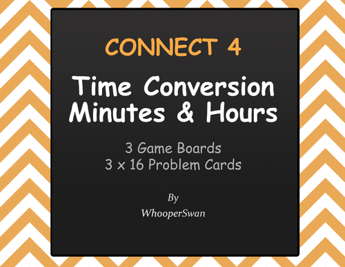 Time Conversion: Minutes & Hours - Connect 4 Game