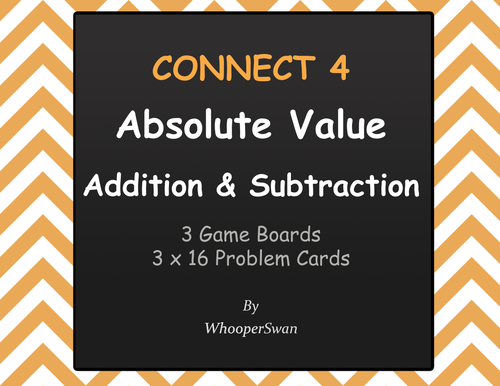 Absolute Value: Addition & Subtraction - Connect 4 Game
