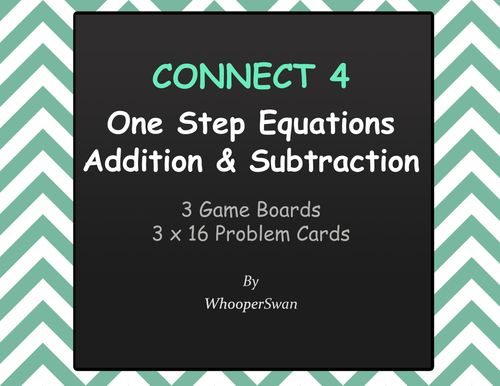 One Step Equations (Addition & Subtraction) - Connect 4 Game