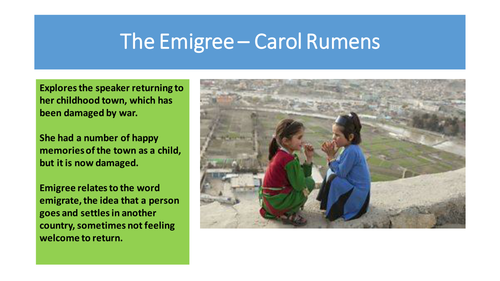 The Emigree - Carol Rumens