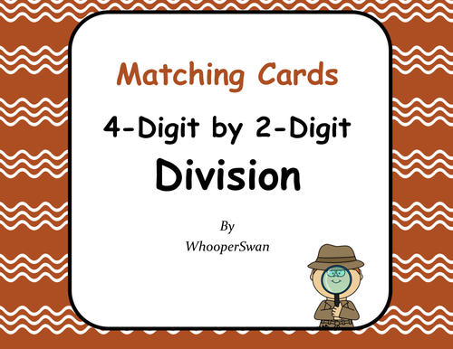 4-Digit by 2-Digit Division Matching Cards