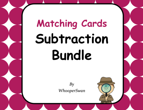 Subtraction Matching Cards Bundle