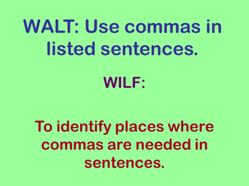 Commas for Listed Sentences