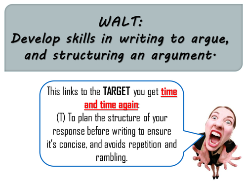 KS3 / KS4 Writing to Argue - Responding to an Exam-style Question - Whole Lesson
