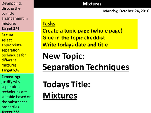 C2.2 Separation Techniques Year 8 Complete SOW