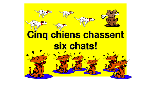 French Teaching Resources. The Present Tense PowerPoint, Matching cards & Worksheet.