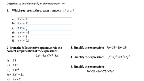 Not collecting unlike terms: Why do we count up squared x's separately to x's?