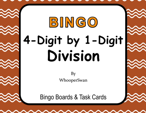 4-Digit by 1-Digit Division BINGO and Task Cards