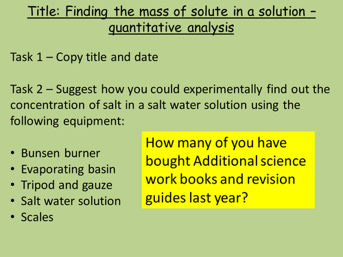 Edexcel C3.7 Finding the mass of solute in a solution and calculating concentration