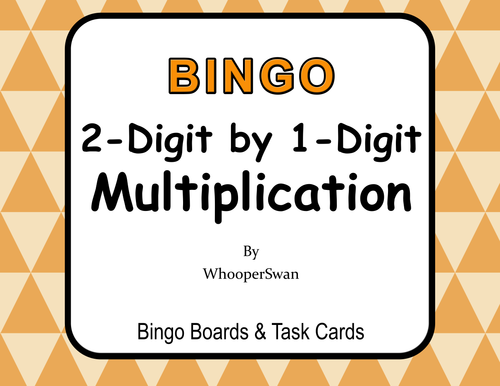 2-Digit by 1-Digit Multiplication BINGO and Task Cards