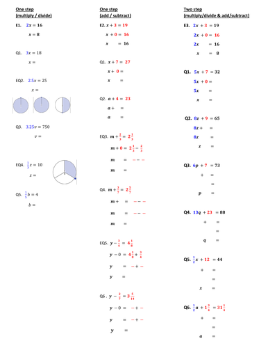 Scaffolded introduction to solving equations