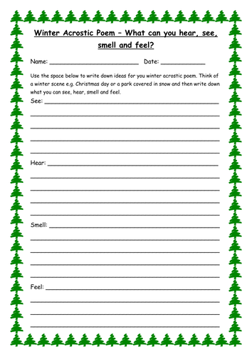 Winter Acrostic Poem plan and resources by loulibby80 - Teaching ...