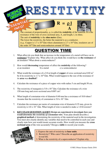 A LEVEL PHYSICS - RESISTIVITY!