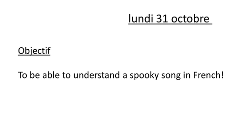 Halloween Activity French Skeleton Song