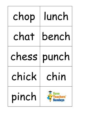 Phonics activities - match the word to the image (cards)