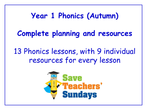 Year 1 Phonics Planning and Resources (Autumn)
