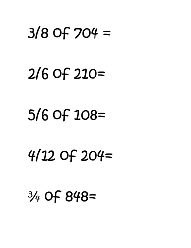 Finding Fractions of Amounts