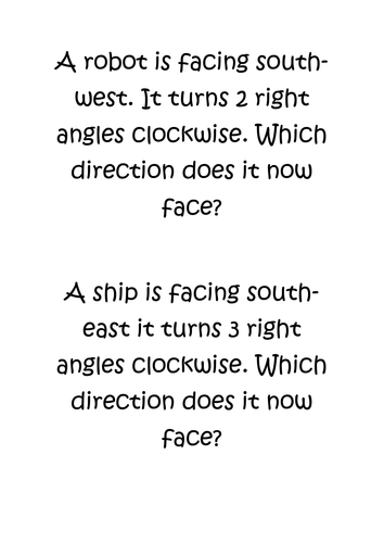 Compass Directions Worksheet