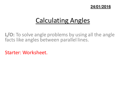 Angles in parallel lines