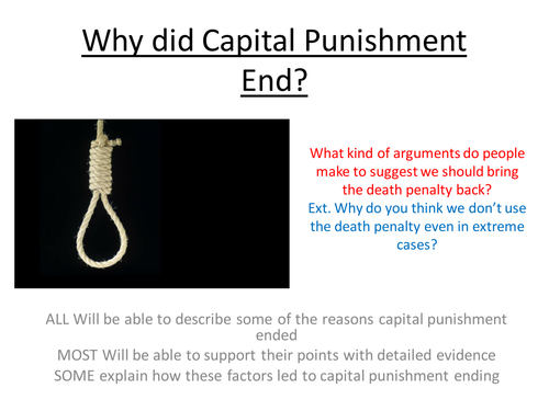 Why did Capital Punishment End? Crime and Punishment in the Twentieth Century