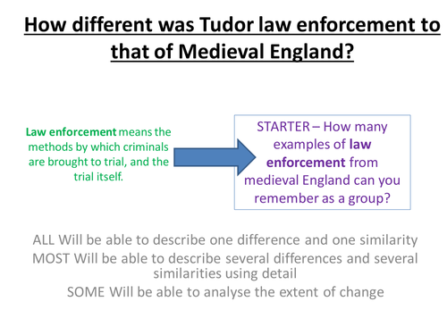 Crime and Punishment - How was Tudor Law Enforcement different from Medieval Law Enforcement?