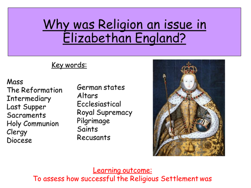 Elizabeth's religious settlement - GCSE