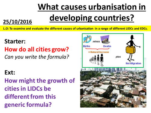 Urban Futures - Urbanisation in LIDCs (LEDCs)