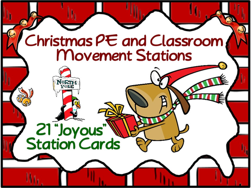 Christmas Movement Stations- 21 "Joyous" Activity Cards