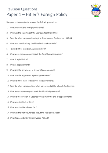 AQA GCSE History (old spec) - Paper 1 Revision Questions