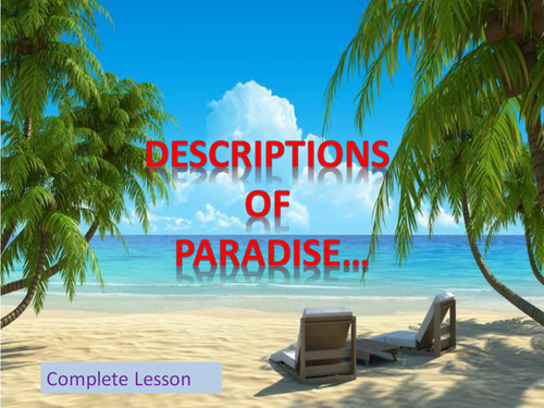 Descriptive writing on paradise island image