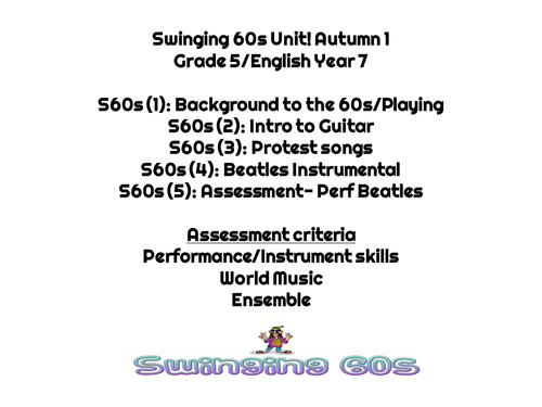Year 7 Sixties Music PowerPoint
